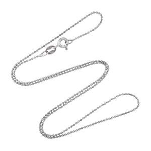 Estate Italy Sterling Silver 925 0.9mm Ball Bead Chain Necklace 16"